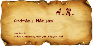 Andrásy Mátyás névjegykártya