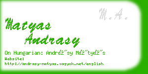 matyas andrasy business card